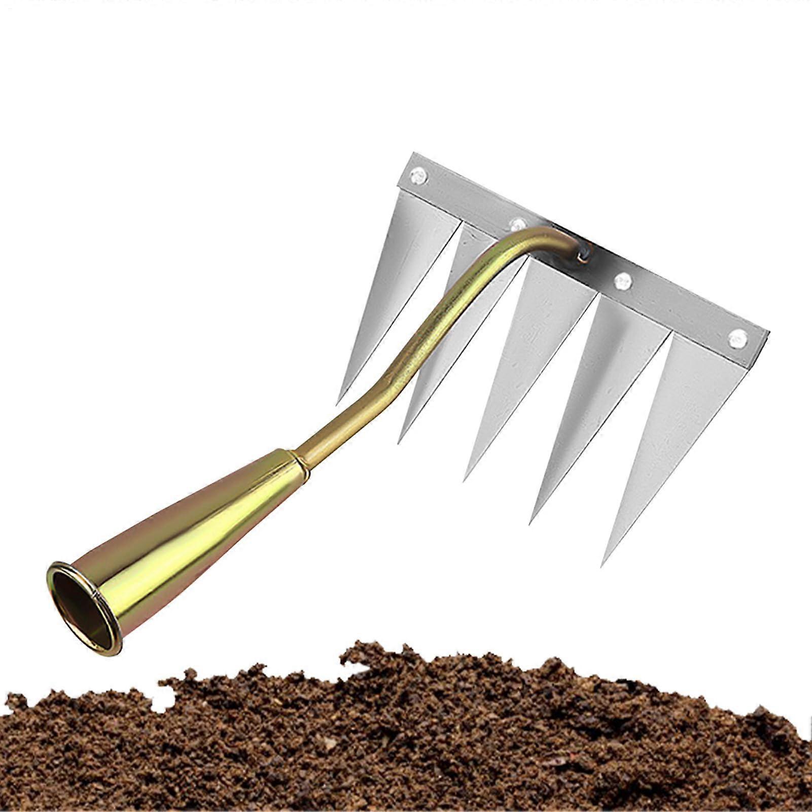 Weed Cutter For Vegetable Garden And Plants, Rust-Resistant Five-Teeth Soil Weed Remover, Multipurpose Tool