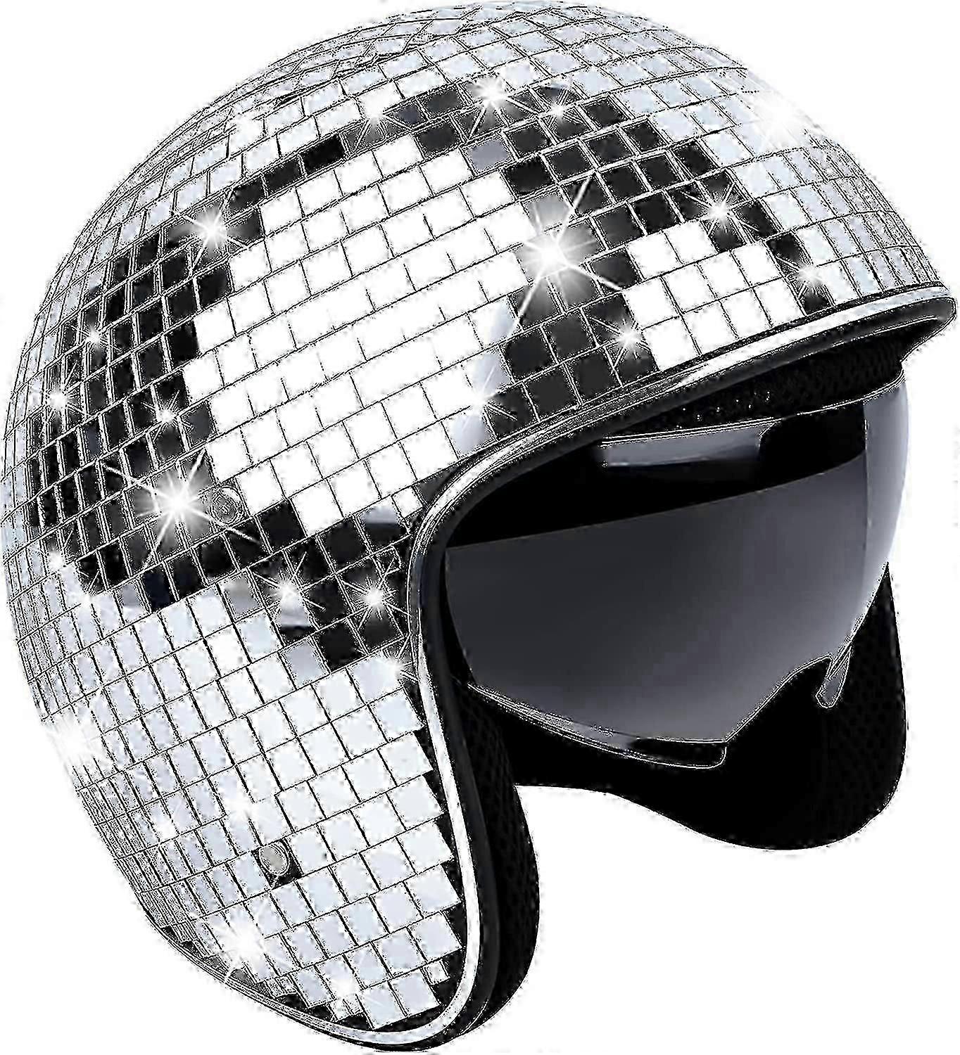 Disco Ball Κράνος, Disco Κράνος Ποδηλάτου Κράνος Shiny Silver Harley Κράνος Party