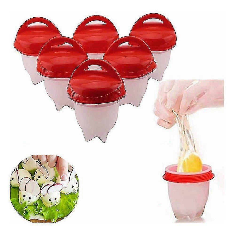 Egg Boiler Set Of 6 Silicone Egg Boilers No Bowl Non-stick Silicone Egg Boiler Egg Boiler Bpa Free Non-stick Egg Poacher