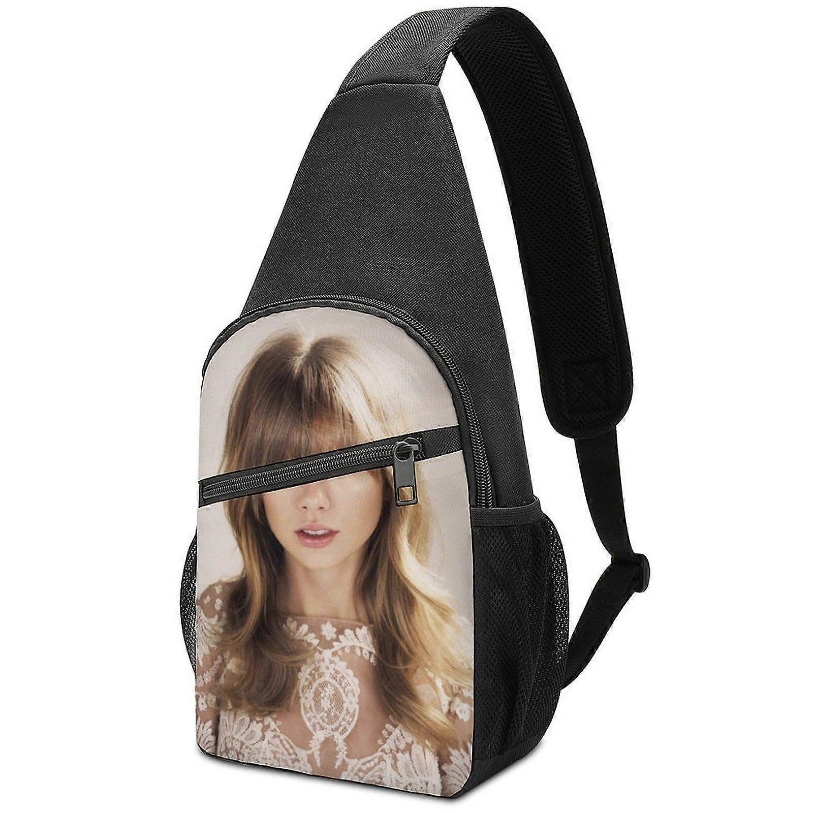o8396 Taylor Swift Versatile Oxford Crossbody Bag and Backpack Featuring Detachable Buckle, Mesh Side Storage, and Comfortable Strap p8396