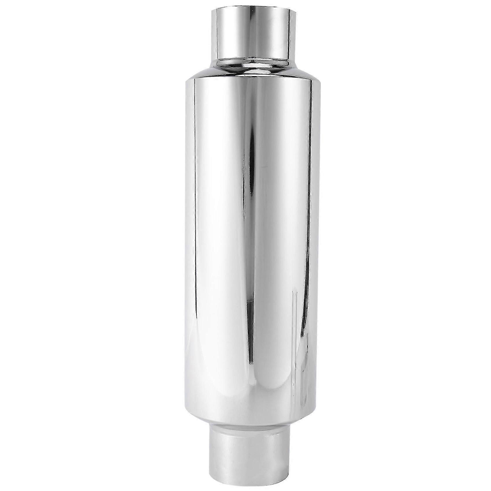 Silenciador de escape do carro 2,5 polegadas de entrada de aço inoxidável universal ressonador 12 polegadas de comprimento desempenho muf