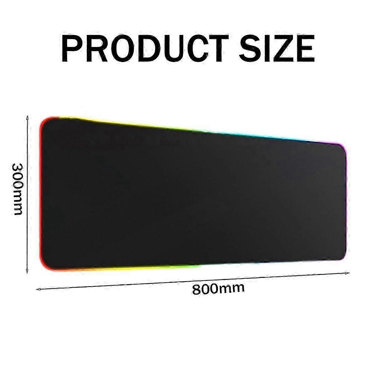 Gaming Mouse Pad, 31.5 x 11.8 in RGB Mouse Mat, with Non-Slip Rubber Base Computer Keyboard Mouse Mat Luminous Mouse Pad