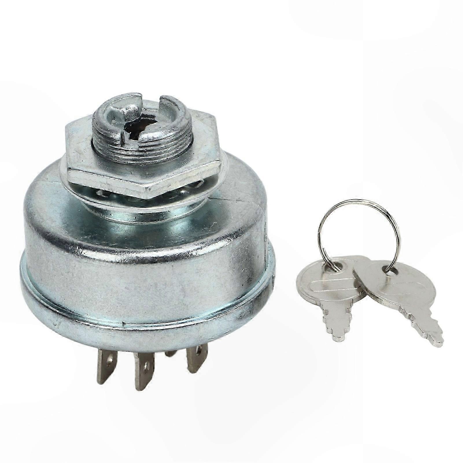 Lawn Mower Ignition Switch with 2 Keys, Durable Metal Replacement for Tractor Circuit System Parts