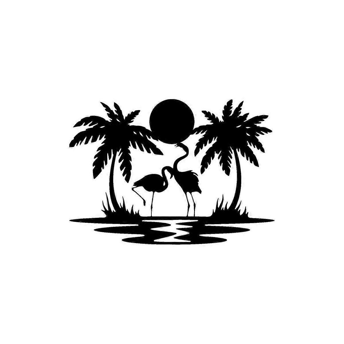 Decorazione in Metallo Fenicotteri, Nero, Metallo, 57x0,15x40 cm cm