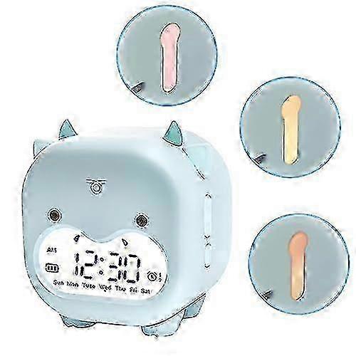 Loud Alarm Clock for Kids with Night Light, USB Charger & Snooze Function - Blue