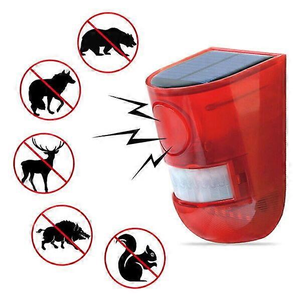 Audible and visual alarm, 6 LED lights, solar charging for 30 days of operation