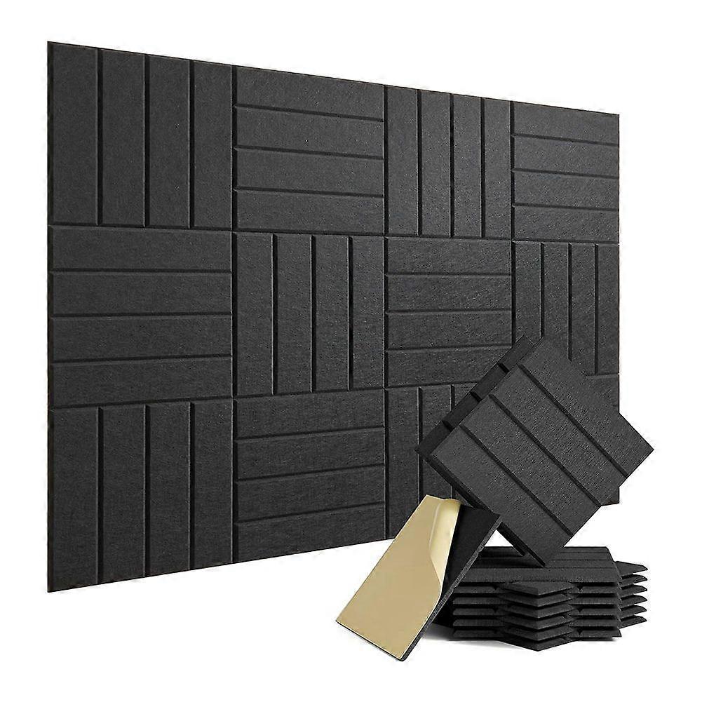 12 Pack Sound Proof Foam Panels for Walls Black
