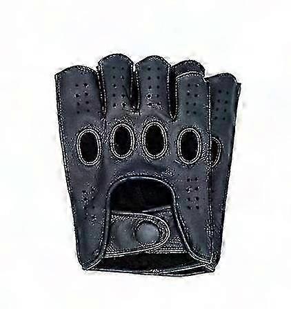 dd-Half Finger Gants en cuir pour hommes Gants de conduite respirants à la mode