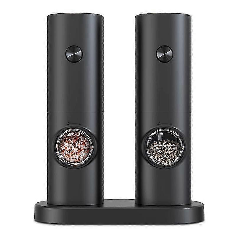 Electric Salt and Pepper Mill, with Base, 5 Coarse Levels, Adjustable