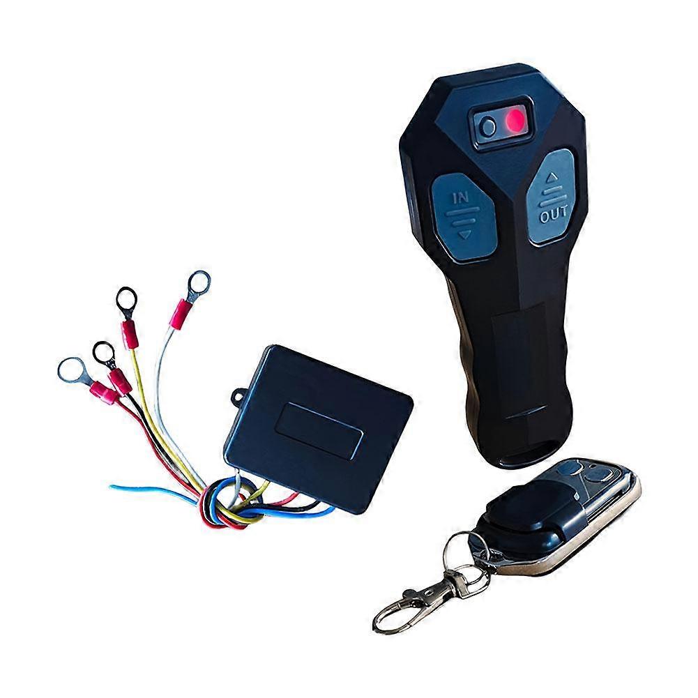 12V Wireless Winch Remote Control Kit with Built-in Antenna - Remote Monitoring & Waterproof Design for Heavy-duty Use