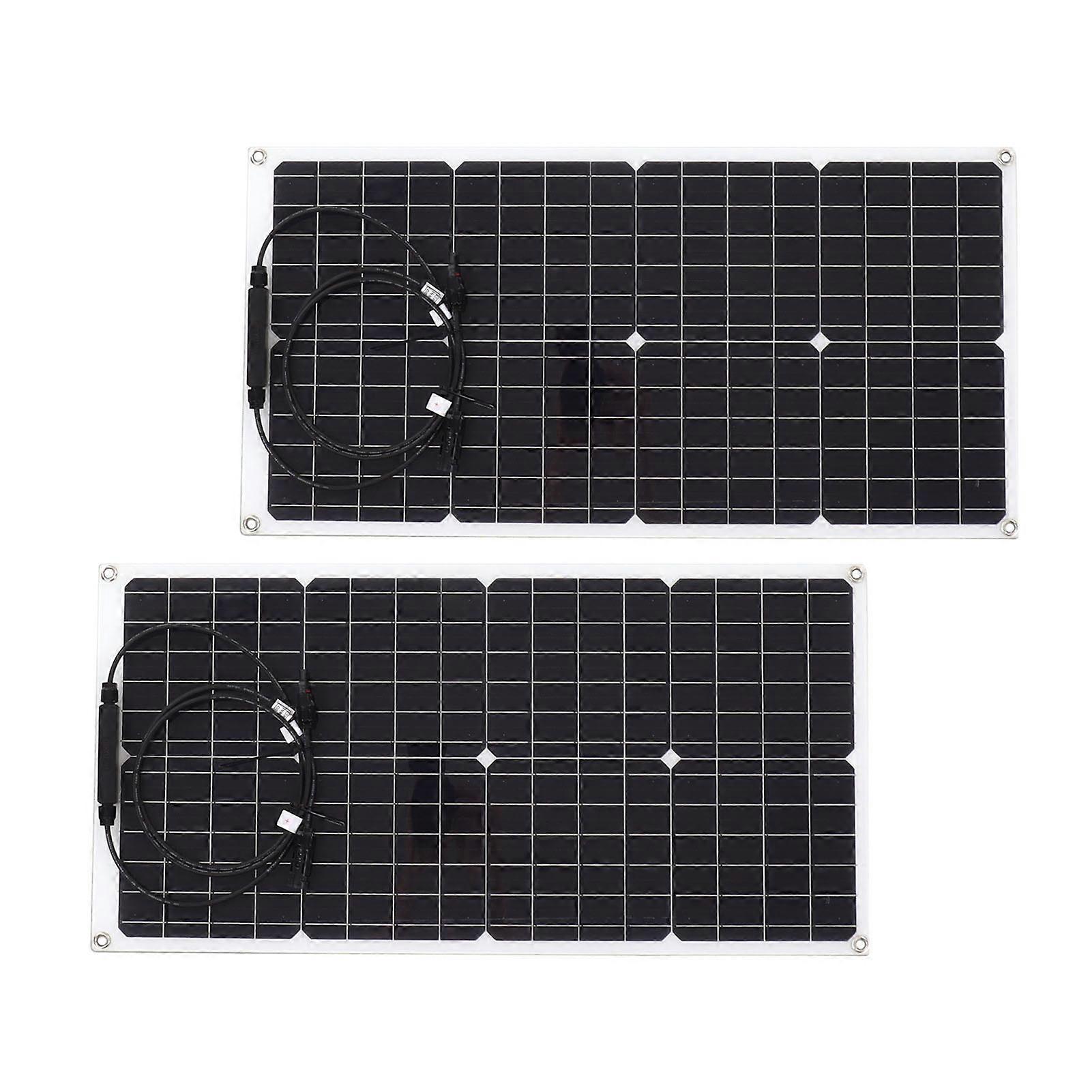 50W 18V IP65 Waterproof Solar Panel Kit with 40A Controller Black