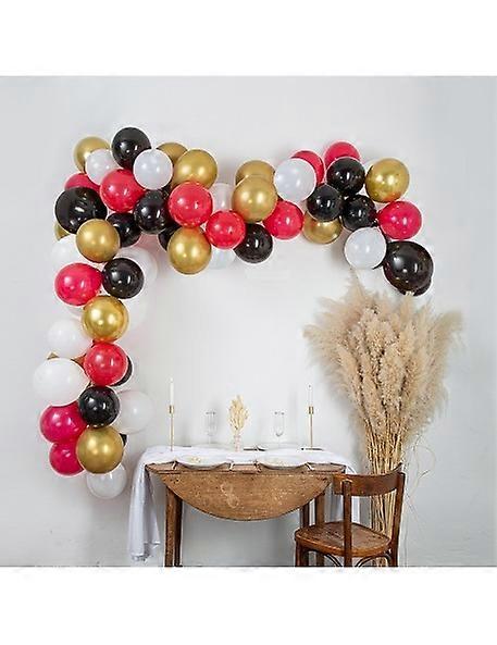Kit arche de 60 ballons rouges, noirs et or