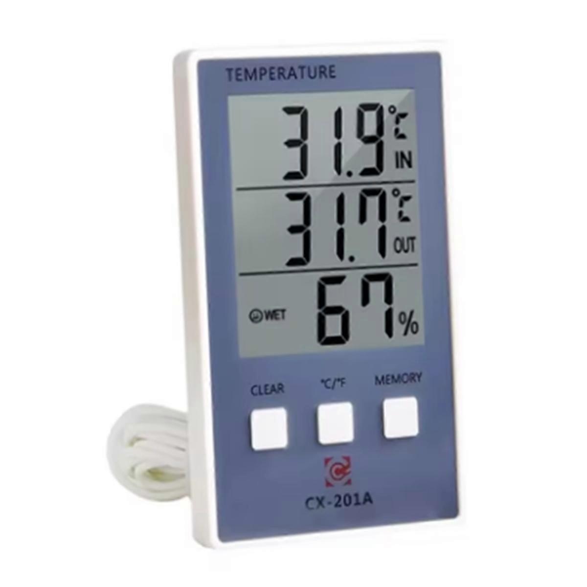 Digital Thermometer Hygrometer Indoor Outdoor Temperature Humidity Meter C/F LCD Display Sensor Probe Weather Station