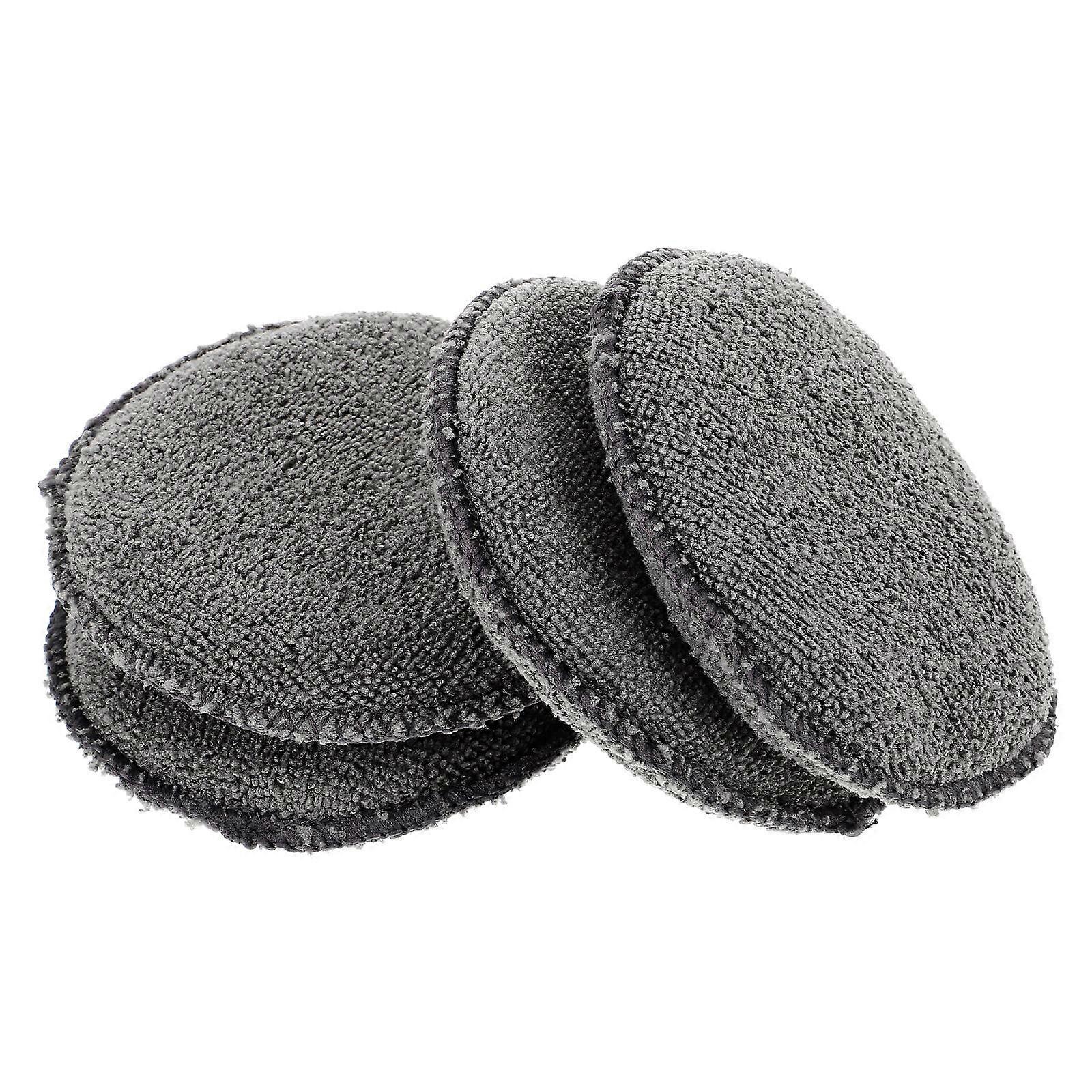 Car Wax Applicator Pad for Polishing and Buffering with Soft Microfiber Sponge Dark Grey 5 inch