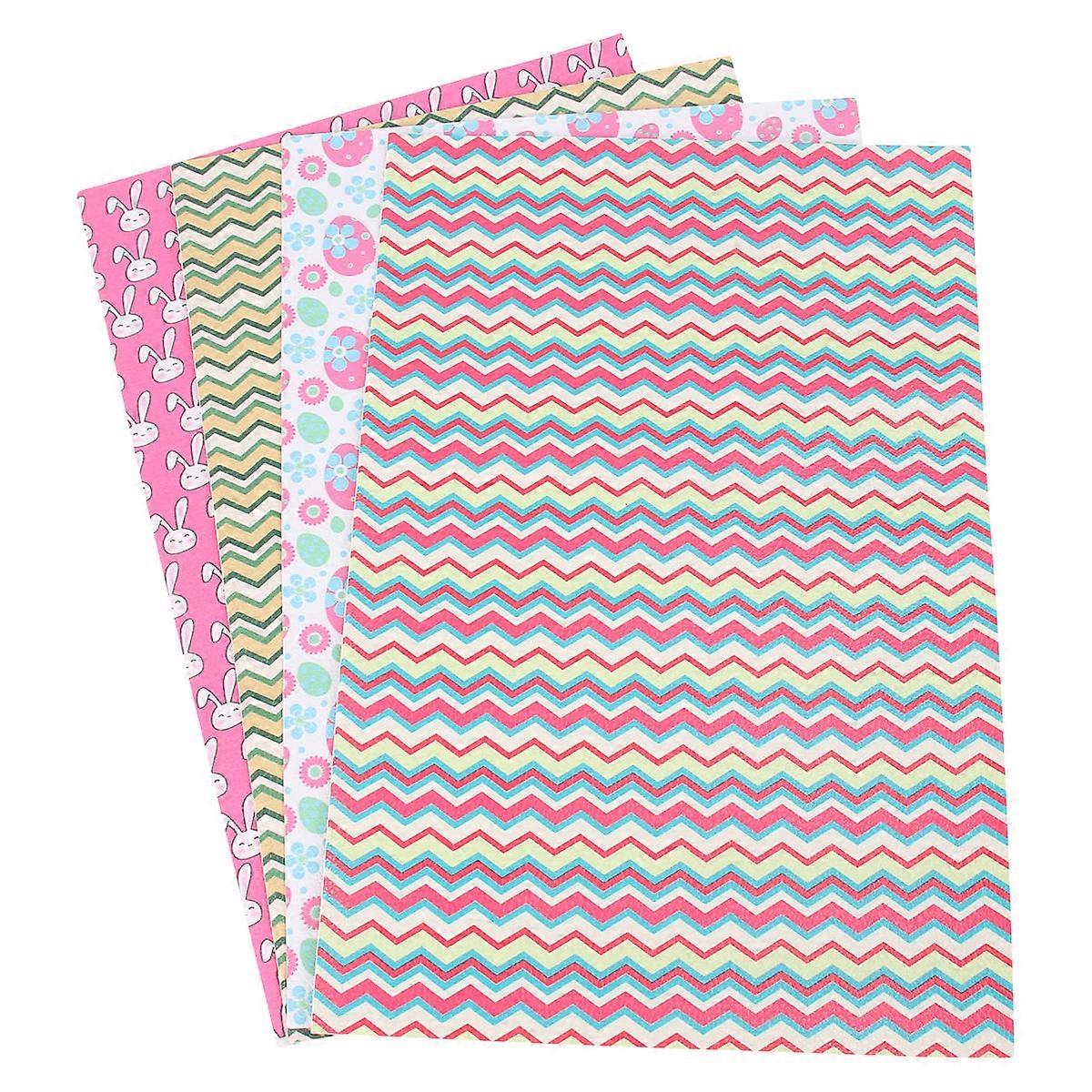 Craft Project Material 4Pcs Easter Theme PU Fabric Sheet Set For DIY Jewelry Making Supplies