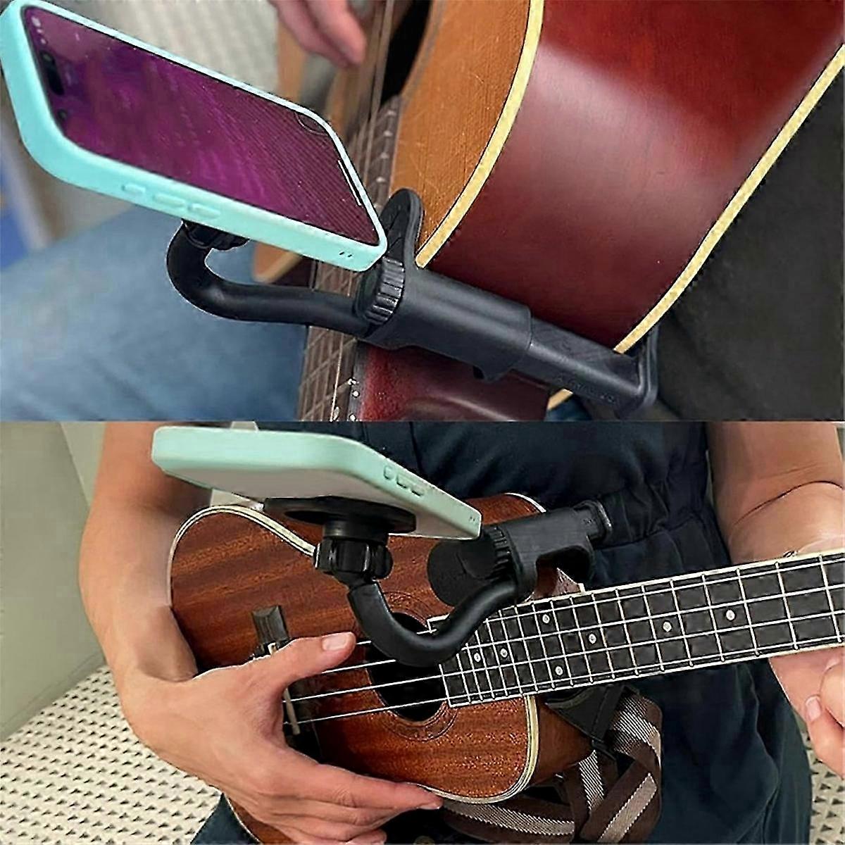 Adjustable Guitar Stand with Phone Mount for Streaming and Teaching