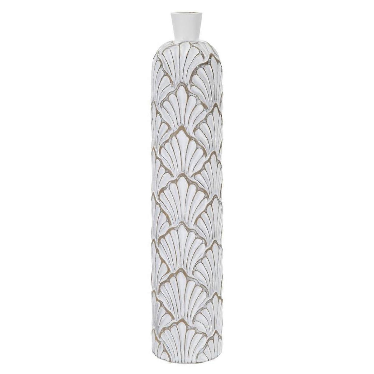MF664 Dekorative Vase, Weiß, Polyresin, 15,5x15,5x74 cm