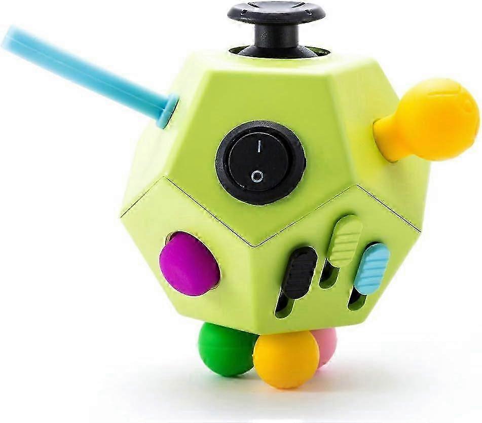 Fidget Dodecagon Toys,12 Sided Cube Toys Relieves Stress and Anxiety for Kids and Adults with ADD,OCD,ADHD,Autism (Green/B1)