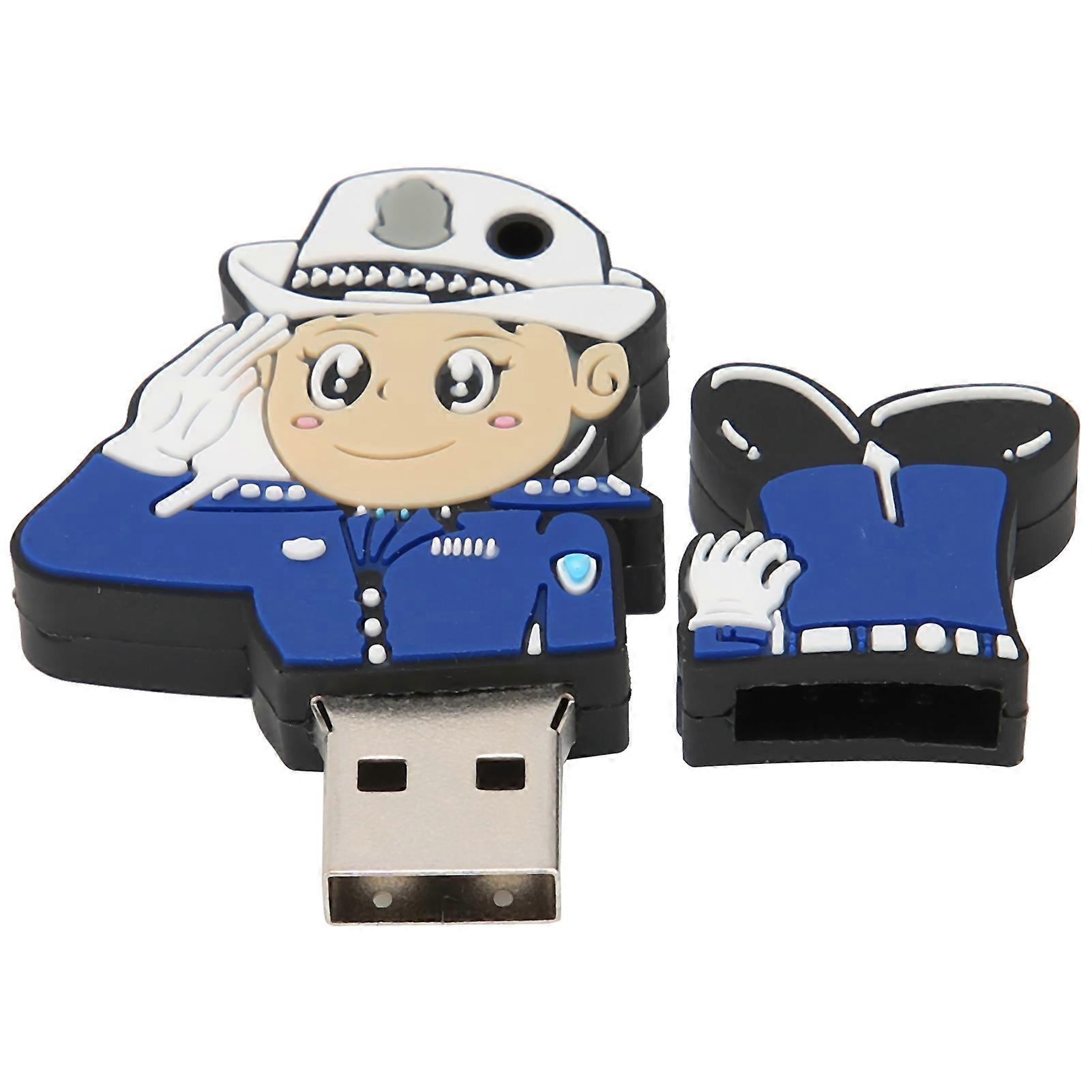 Policewoman 32GB Flexible Plastic USB 2.0 Flash Drive Portable