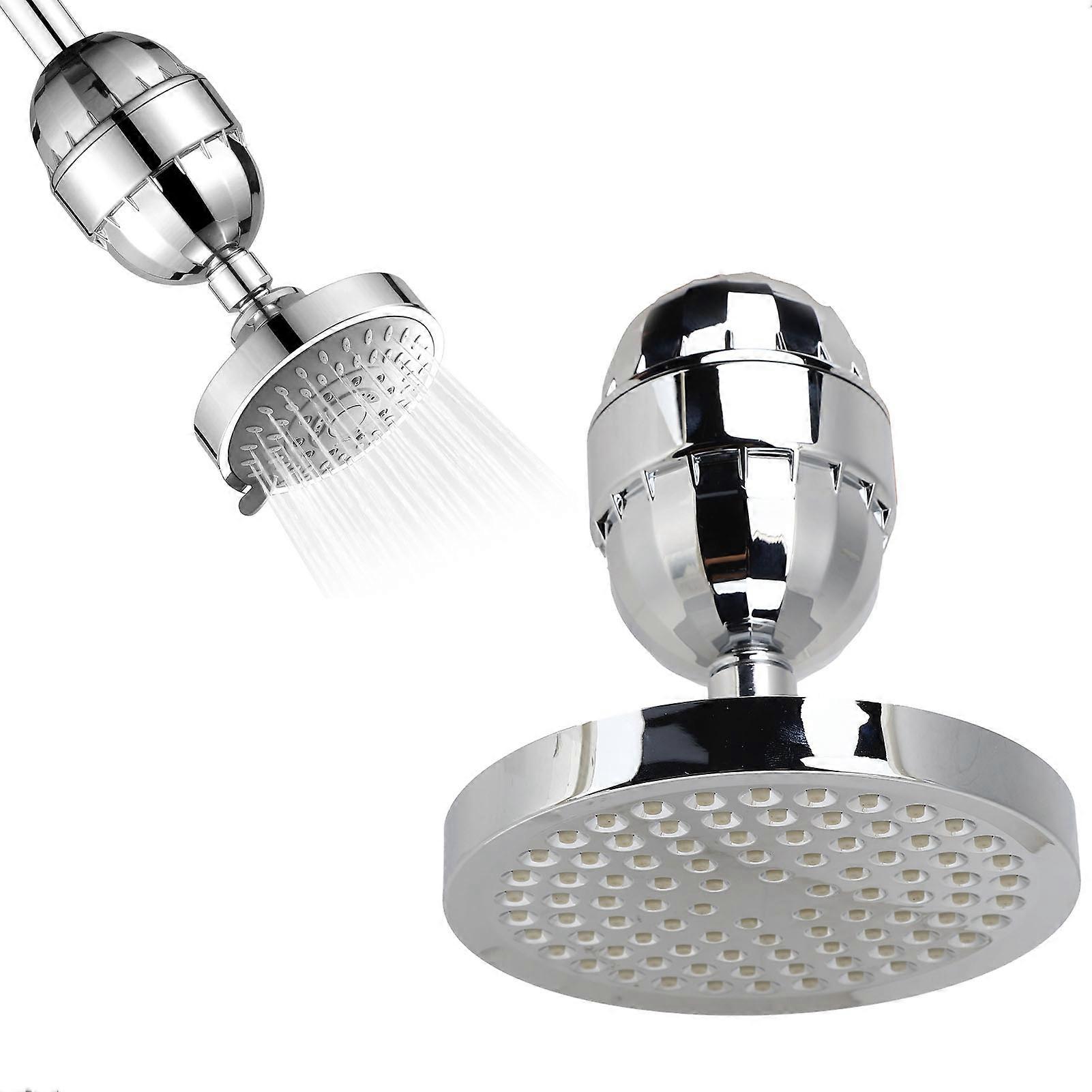 Wall-Mounted Shower Head with 15-Stage Filter 15.2x6.8cm Chrome