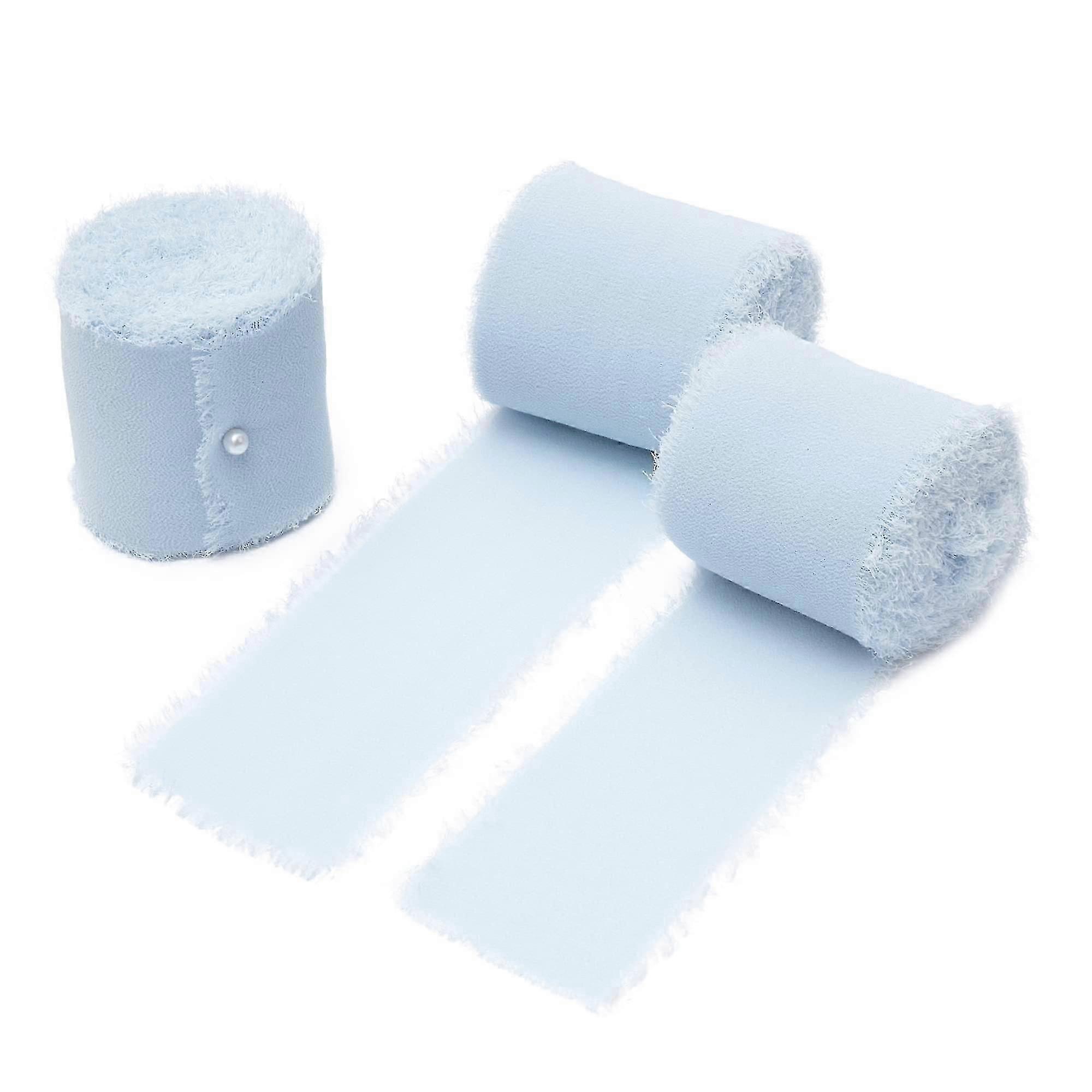 9 rolos de fita de chiffon com franjas de 4 cm x 5 m para buquê de flores, fita feita à mão para embrulho de presente, fita com borda desfiada para decoração