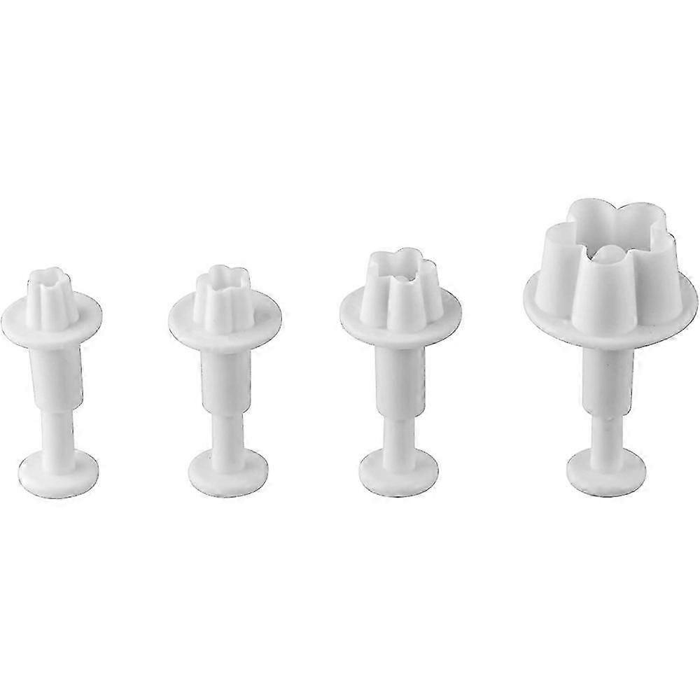 DIY Fondant Cutter Set, 4 Pieces Cookie Cutter Modeling Tool, Flower, Butterfly, Star, Heart, and Leaf Shaped Cutters for Cakes and Baking