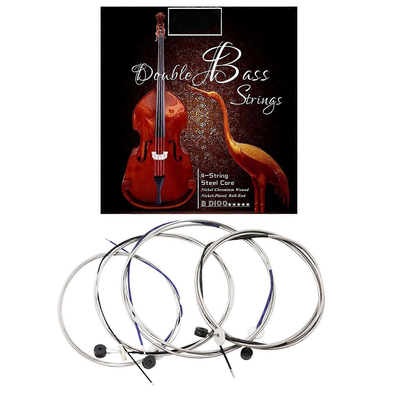 Full Set Double Bass Strings G-D-A-E Steel Core Nickel Wound