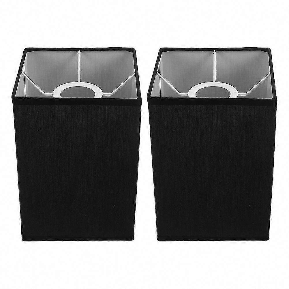 2pcs Square Cloth Lamp Shades for Table Lamps Replacement Covers for Bulb Compatible Fixtures, Soft Illumination, Decorative Lighting for Indoor