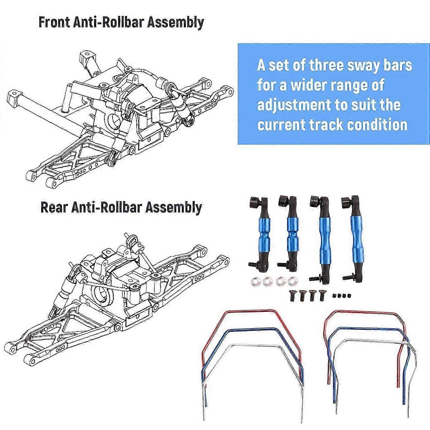 Front and Rear Sway Bar Kit for Slash RC Car