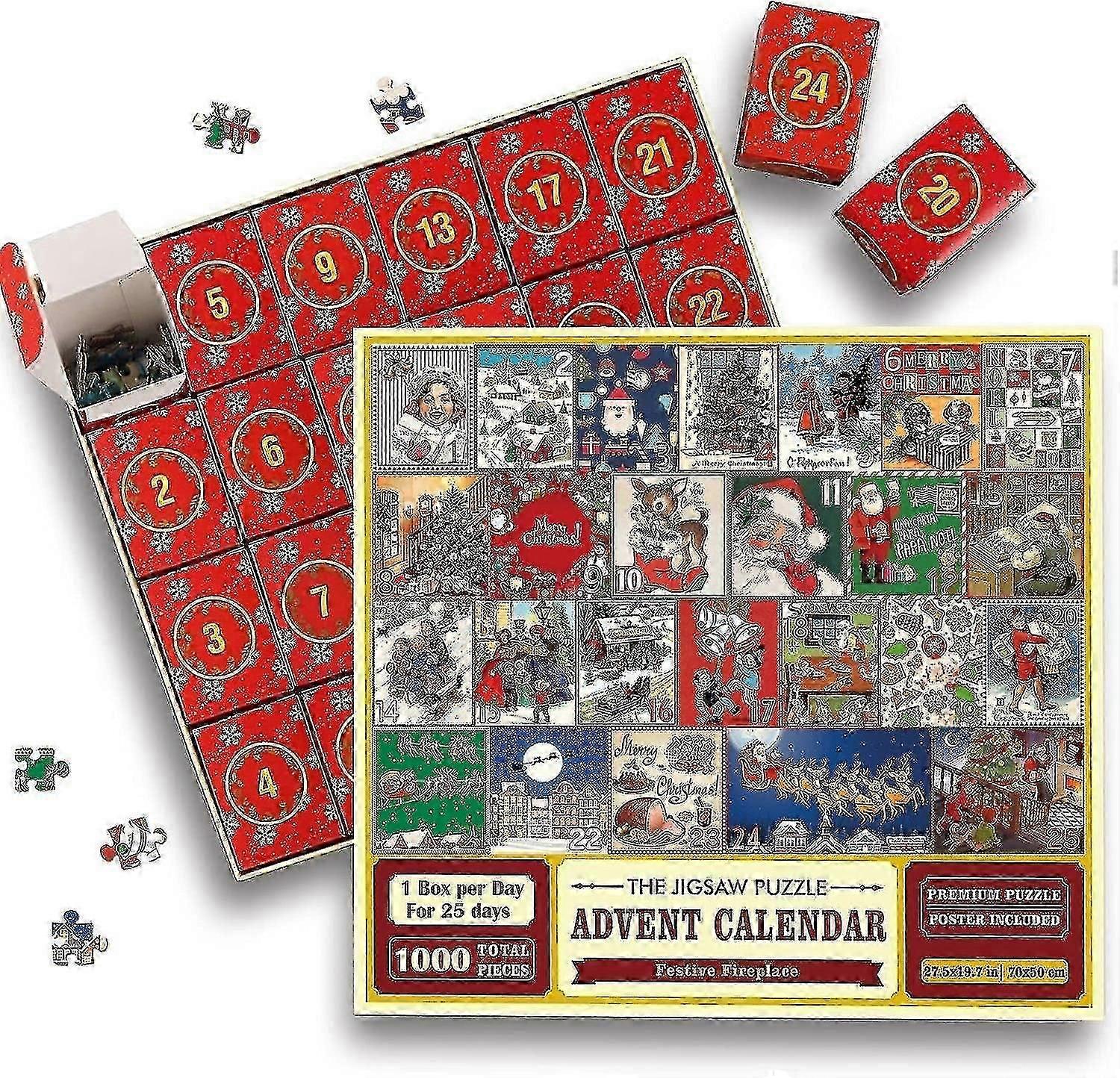 Advent Calendar 2025 Christmas Coming Calendar Jigsaw 1000 Pieces