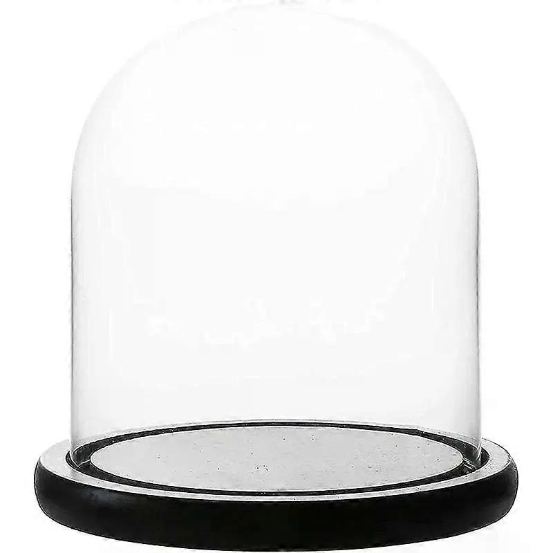 Decorative Clear Glass Dome Glass Dome for DIY Snow Globes Tabletop Centerpiece Cloche Bell Jar Display Case wood Base