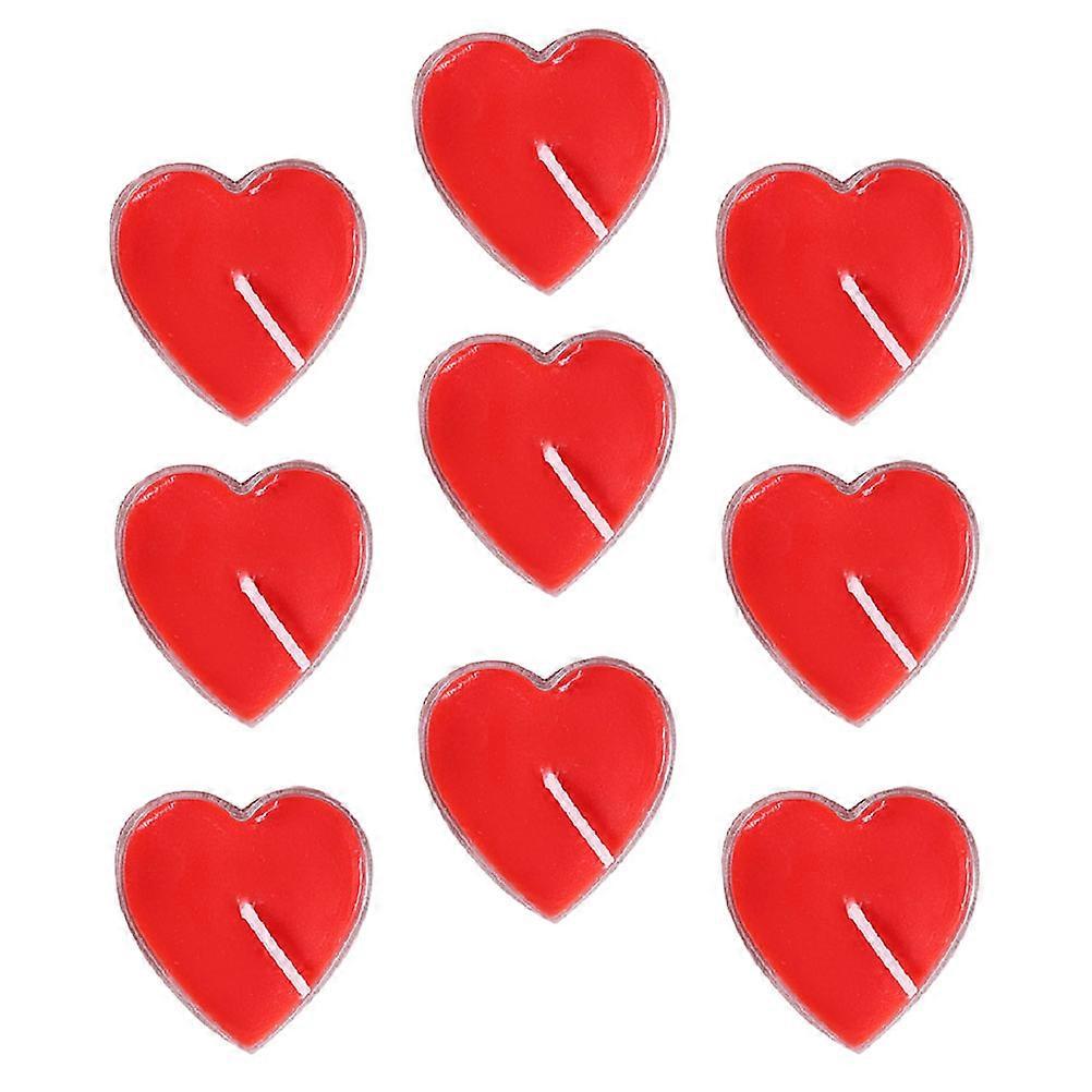 Proposal Candles Heart Shape Candle for Decor 9Pcs Red Wax Plastic