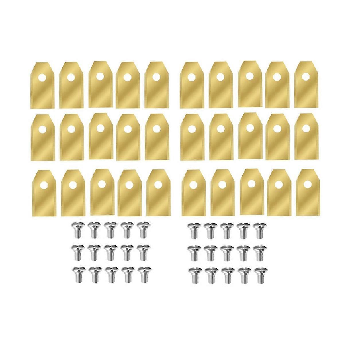 30 PCS Blades with Screws for Navimow I105N/I108N/I110N/ H500N/H800N/H1500N/H3000N Lawn Mower Gold