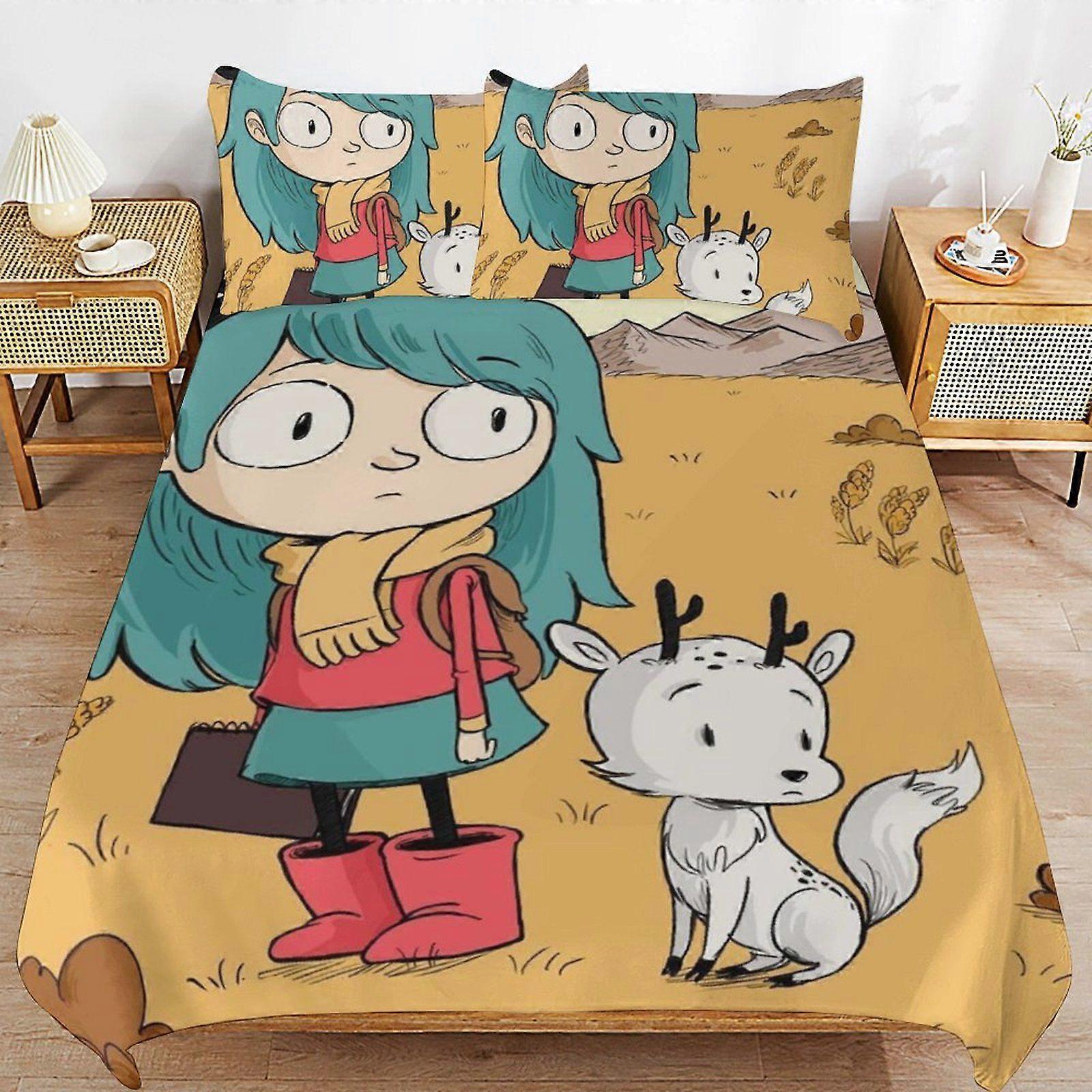 a494 Hilda Machine Wash Safe Practical Zipper Soft Touch Quality Fabric Duvet Cover Sets for Comfortable Sleep n494