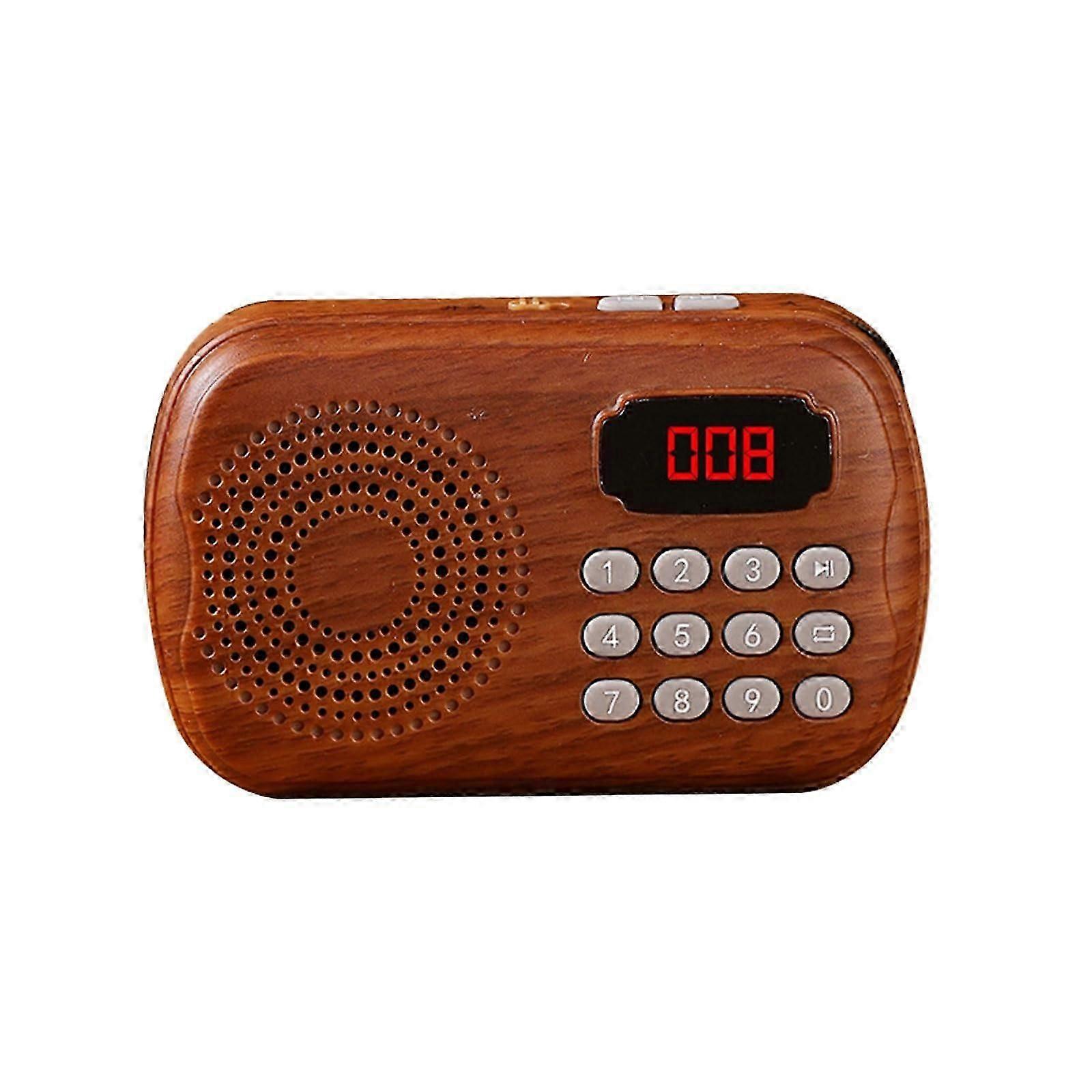 Music player, traditional music player with card slot, easy to use, for seniors, enjoy nostalgic melodies, wood grain.