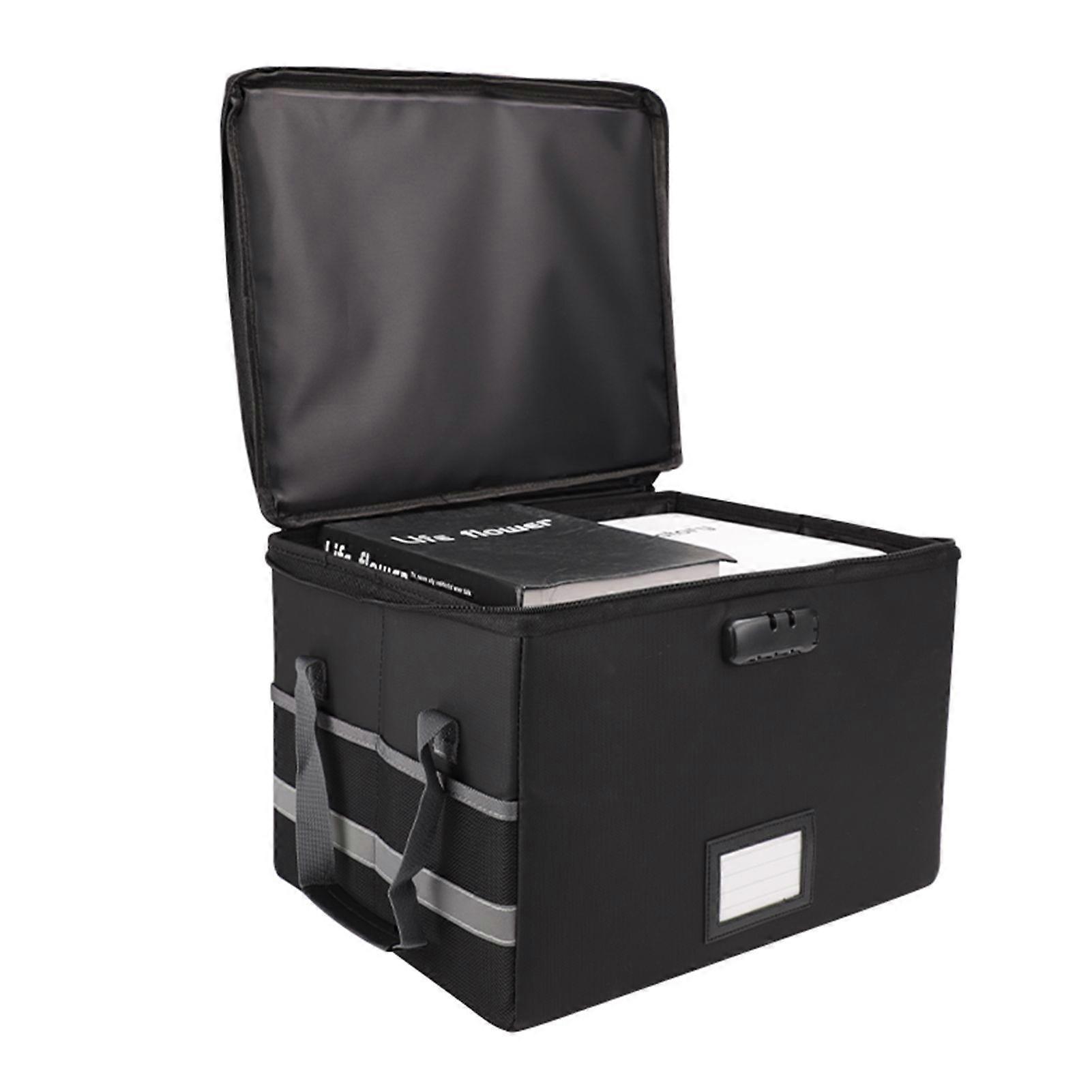 Fireproof Document Bag Fireproof Waterproof Storage Box with Lock Suitable for Hanging Letter/Legal Folder Magazine Files Book Portable Home Office Ca