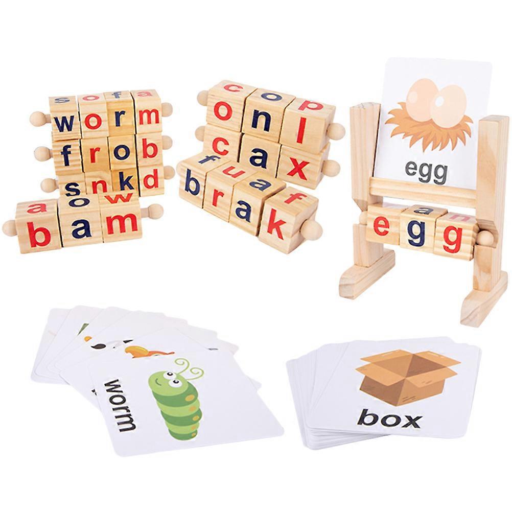 Reading Flash Cards Rotating Letter Blocks Alphabet Blocks 2Sets for Kids