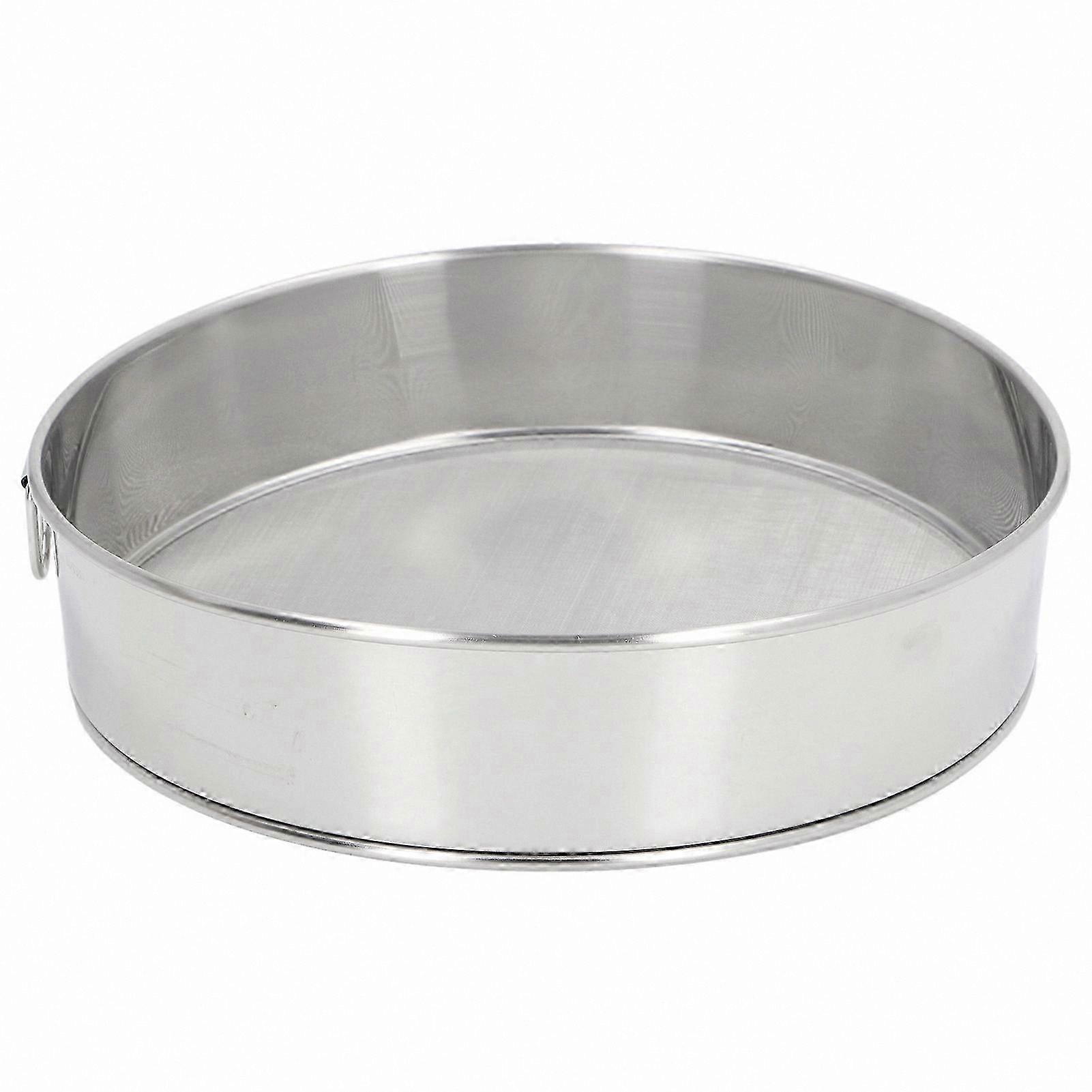 80 Mesh Round Sifter, Large Silver & Titanium Plated Non-Stick Flour Sieve for Powdered Sugar & Cocoa