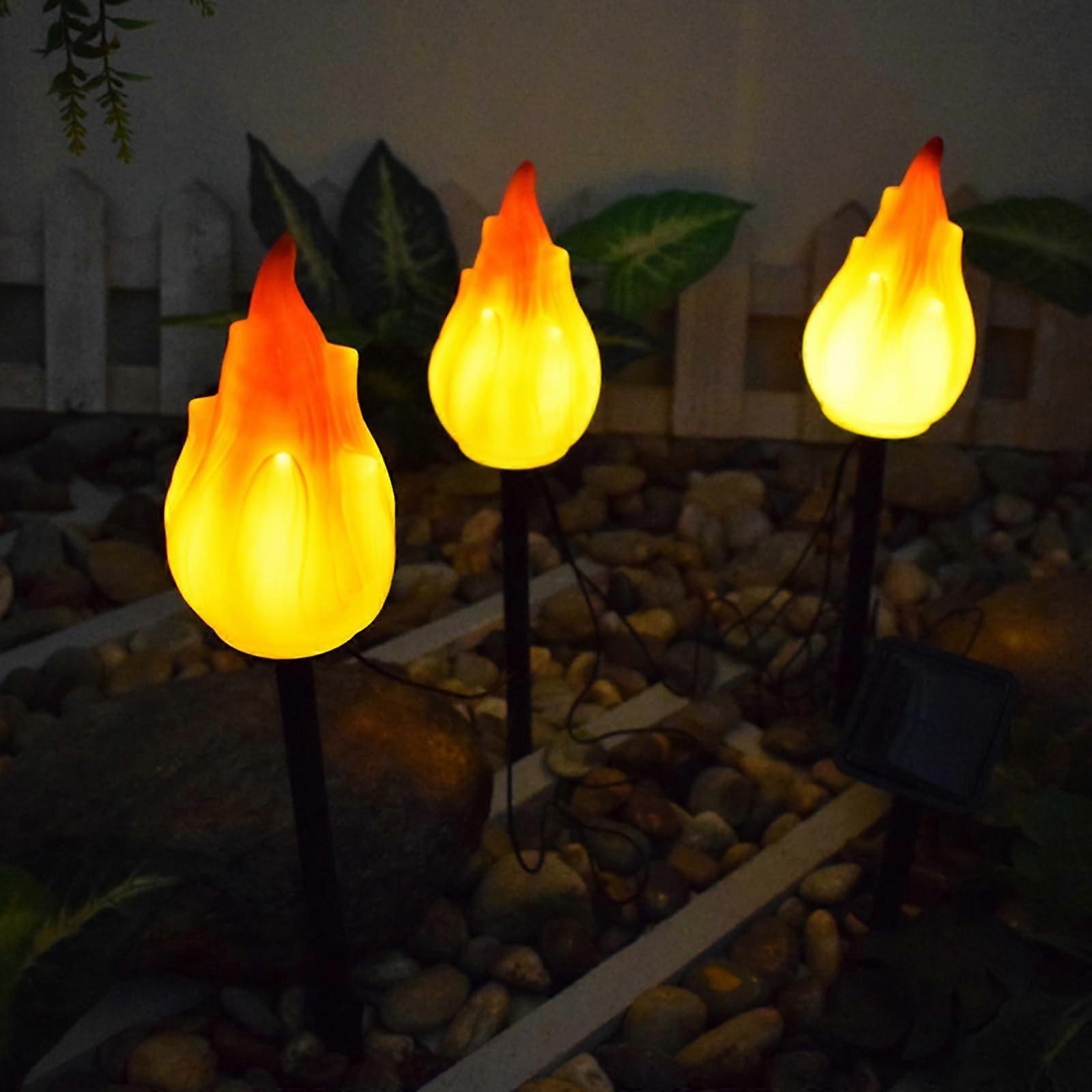 Solar Simulated Flame Lamp, Outdoor Garden Lighting, Courtyard Decoration, Solar Powered, Model 2