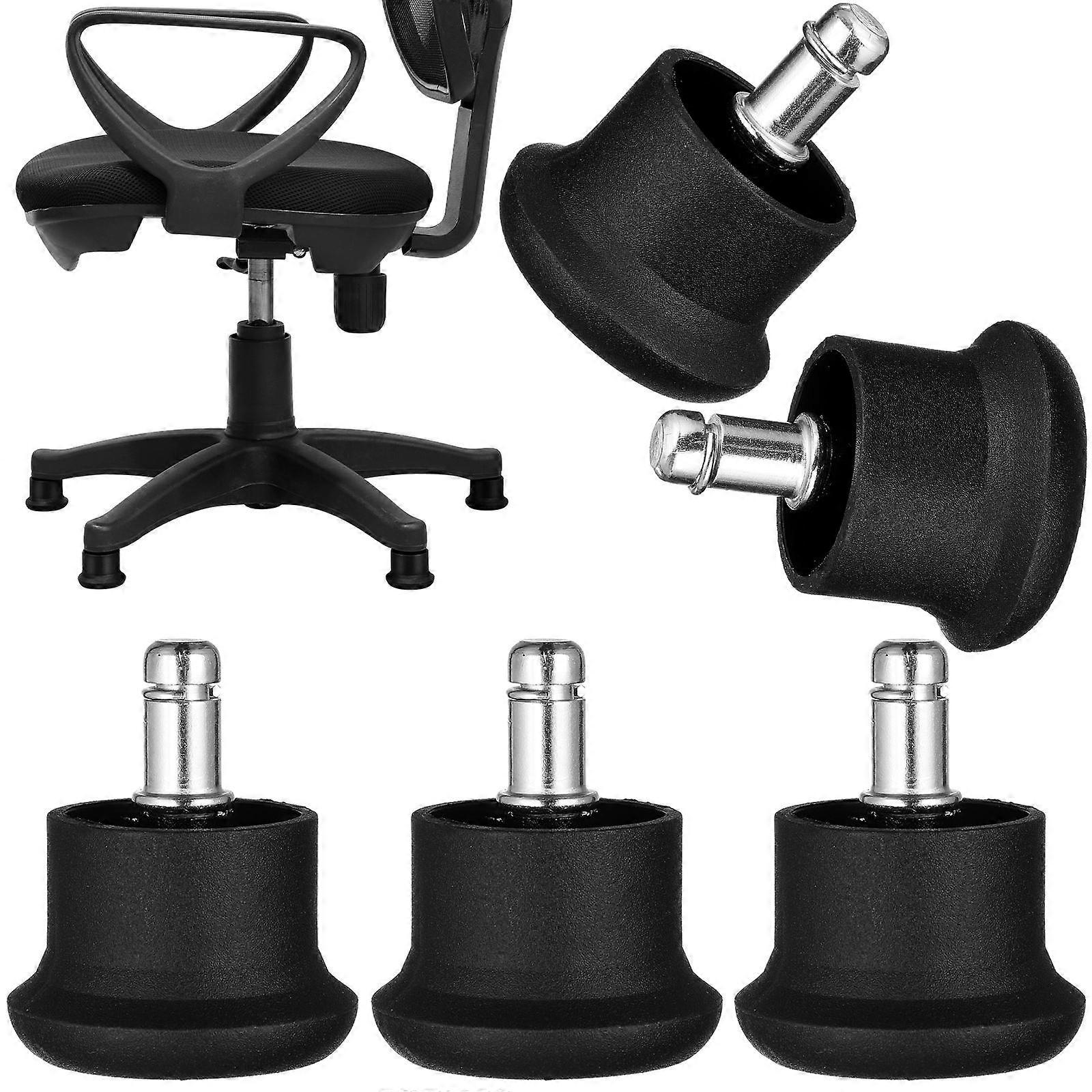 5Pcs Furniture Floor Gliders In Black Ideal For Home Office Usage With Mushroom Shape Reducing Unwanted Movement