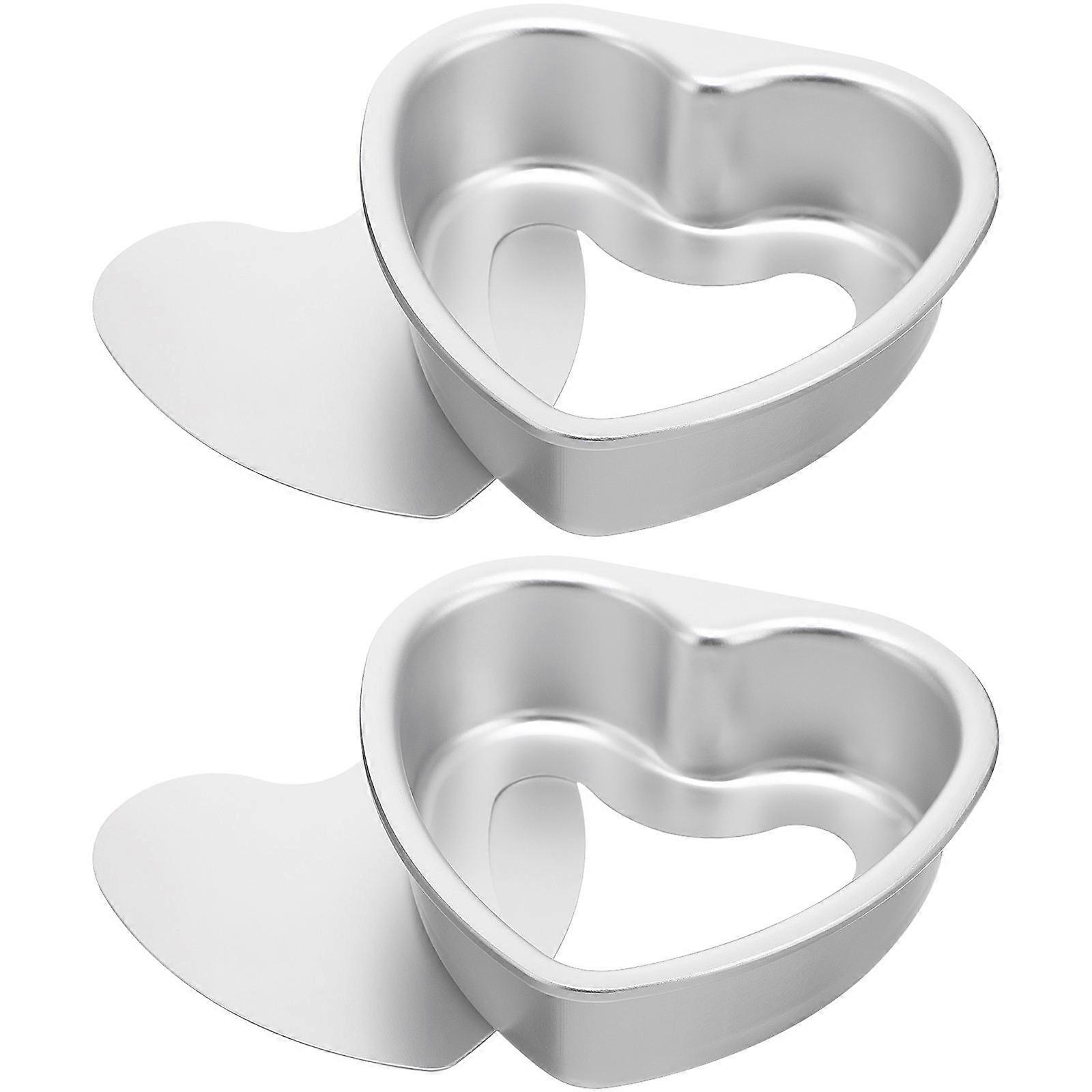 Heart Tins for Baking Simple Heart Shape Professional Chefs 10.70X10.30X3.40CM 2Pcs