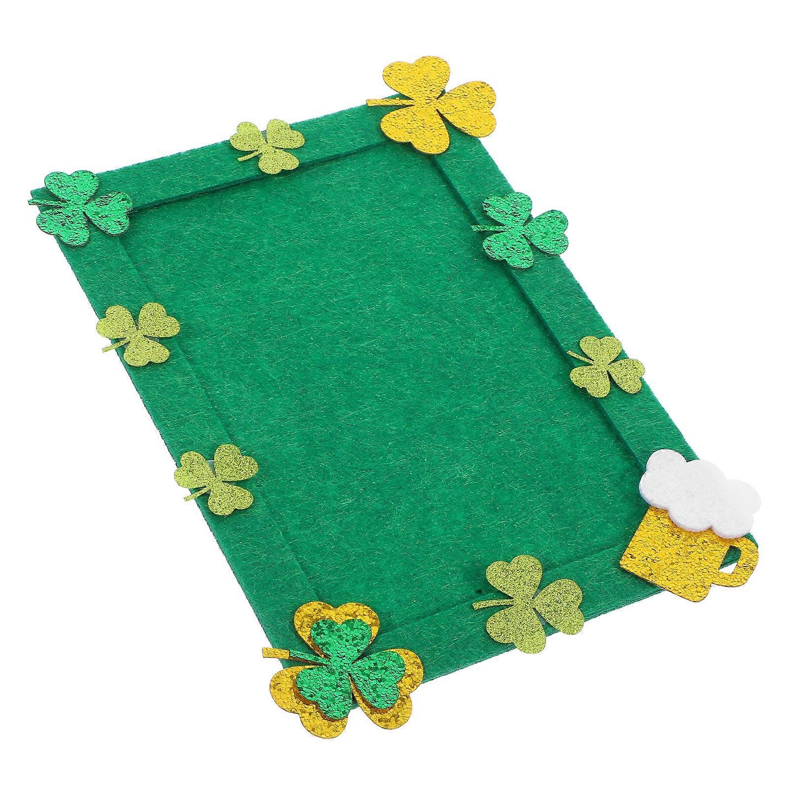 Green Leaf Photo Frame for St Patricks Day Party 2Sets Non Woven Fabric Kit