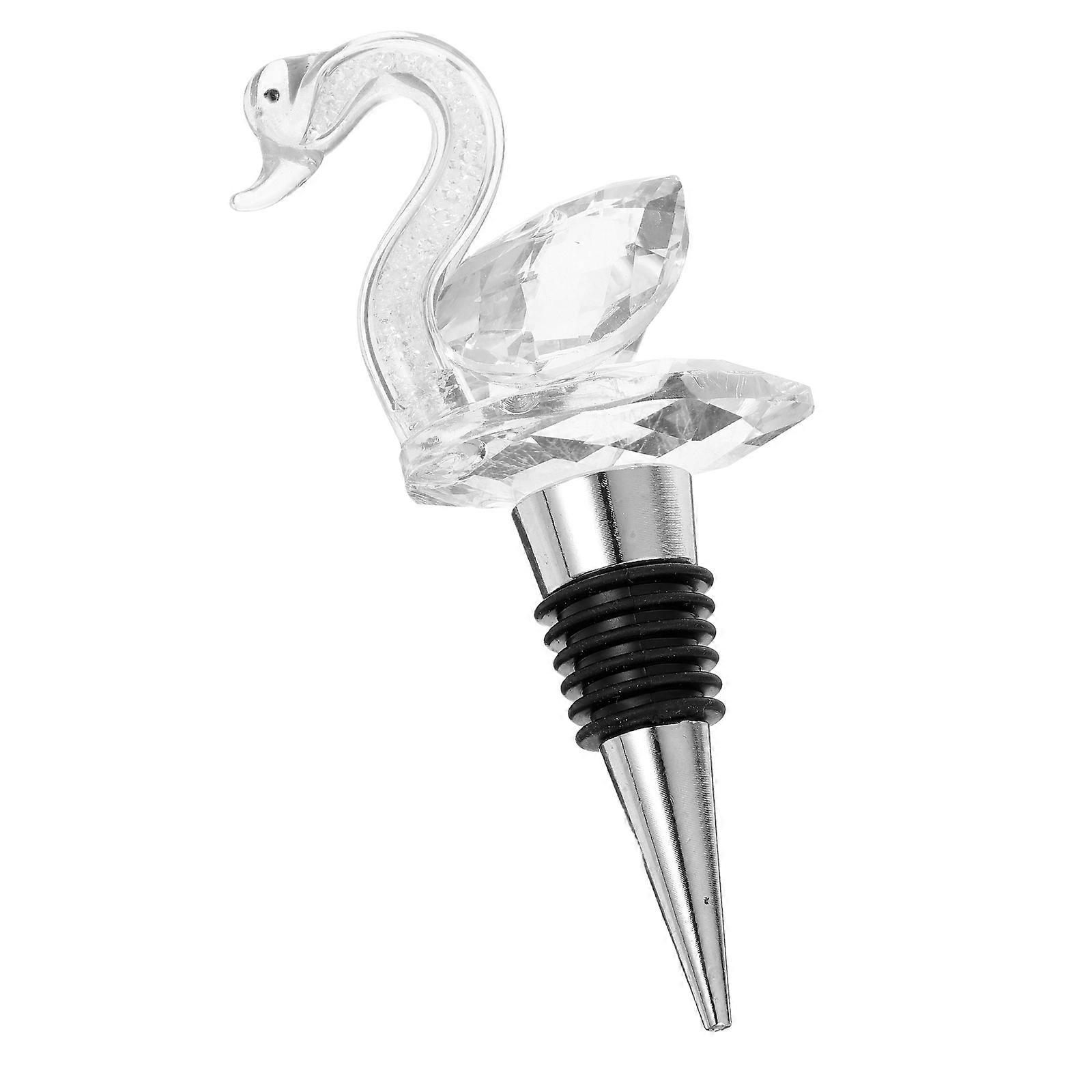 4Pcs Crystal Swan Decorative Stoppers for Reusable Use