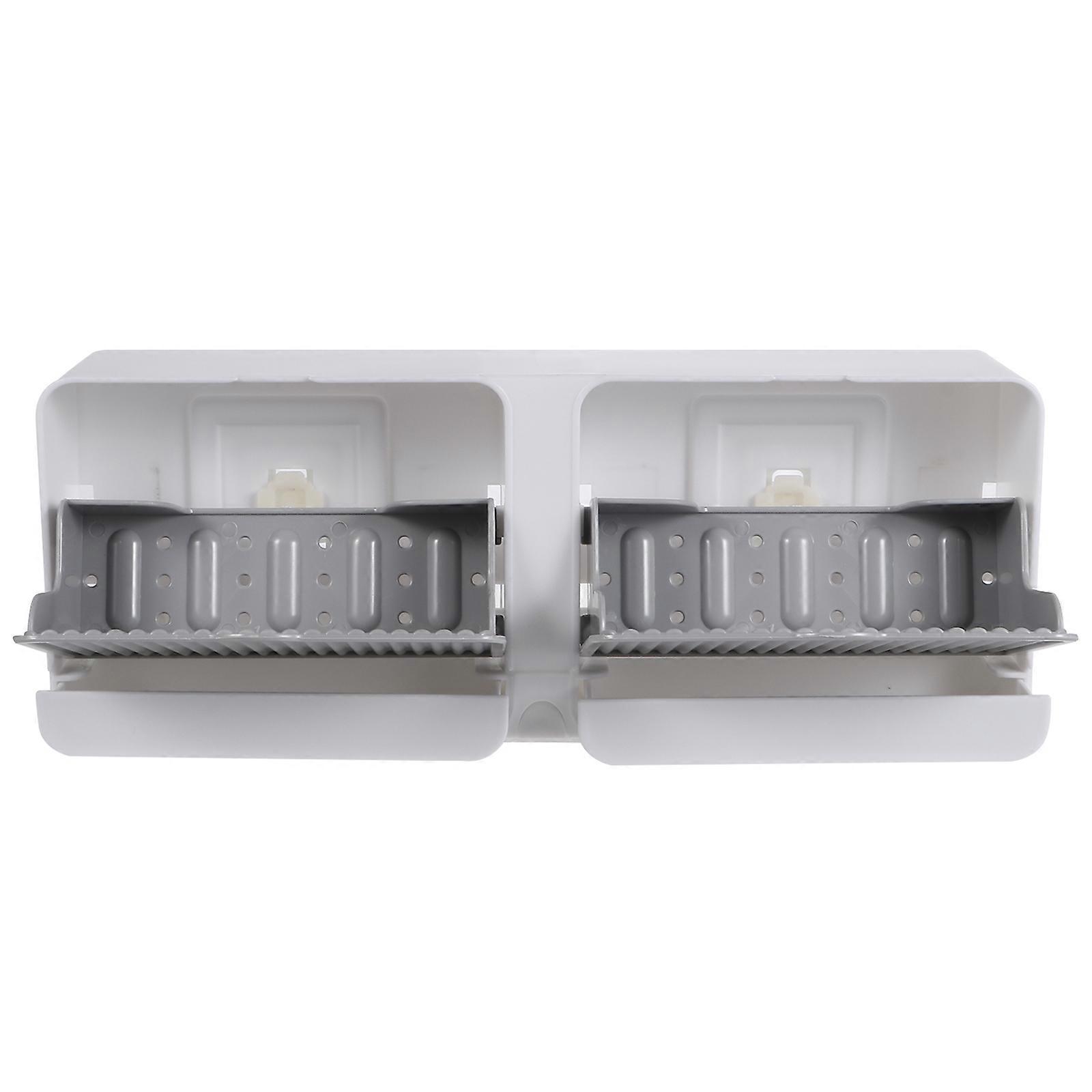 Plastic Storage Shelf Multipurpose Rack for Soap Drain Use 2Pcs Grey