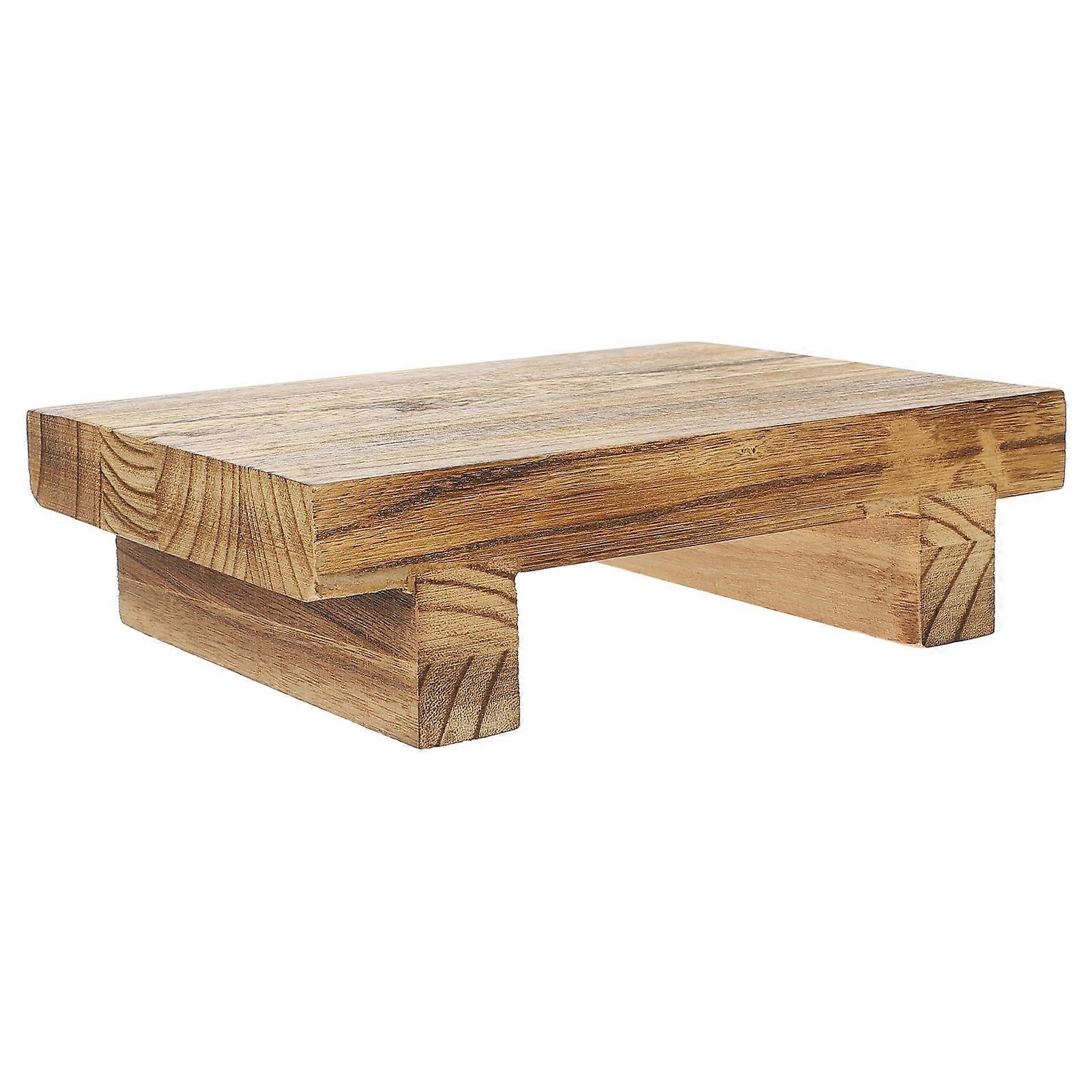 Storage Rack Small Wood Stool Wooden for Storage Use 3Pcs Light Brown