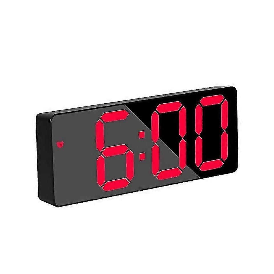 For Mirror Bedside Alarm Clock Battery Plugin Dualpurpose Led Clock Colour Rectangle Shell Surface L