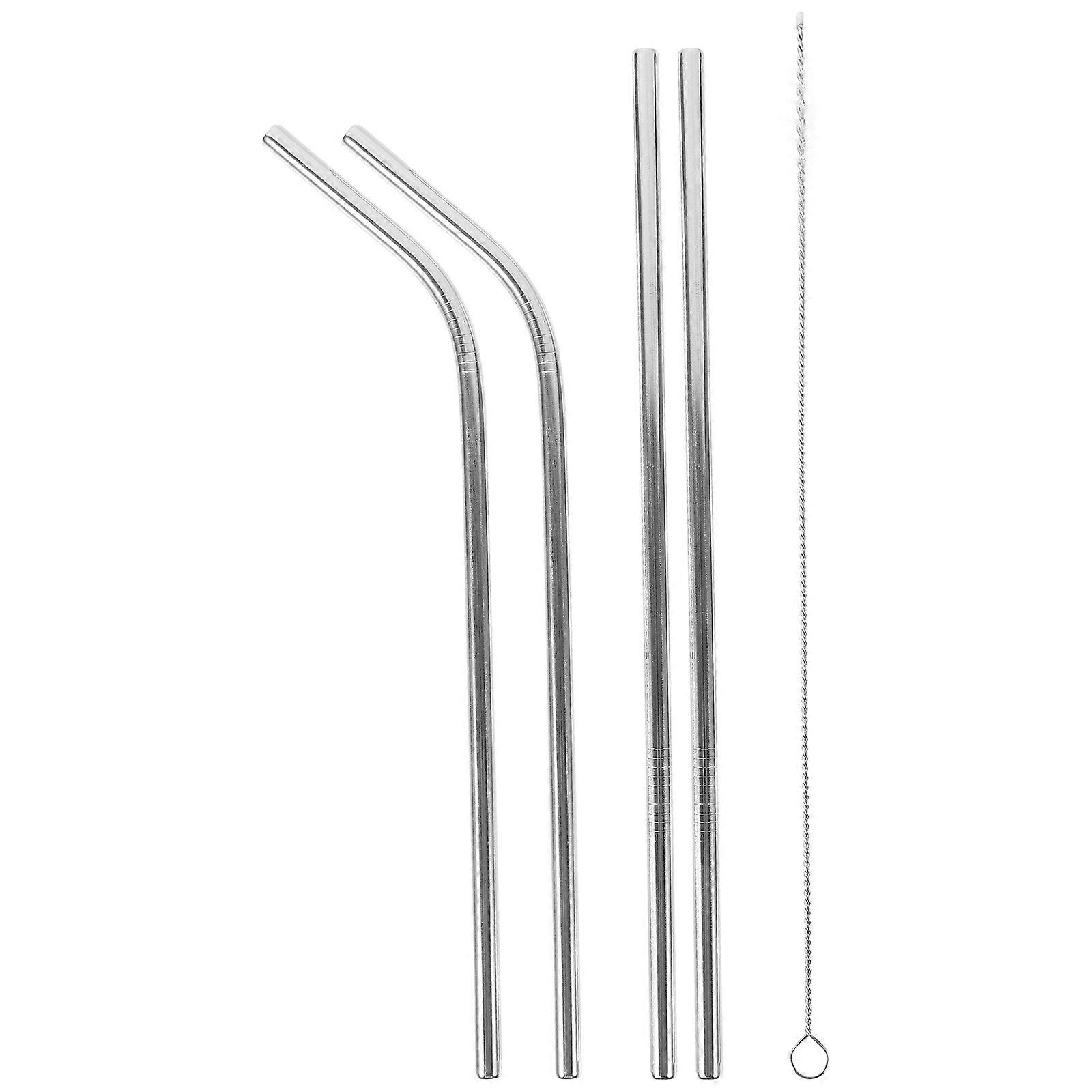 Drink Straws With Creative Shape For Easter Party 20.5X1.0X1.0CM Silver 4 Sets