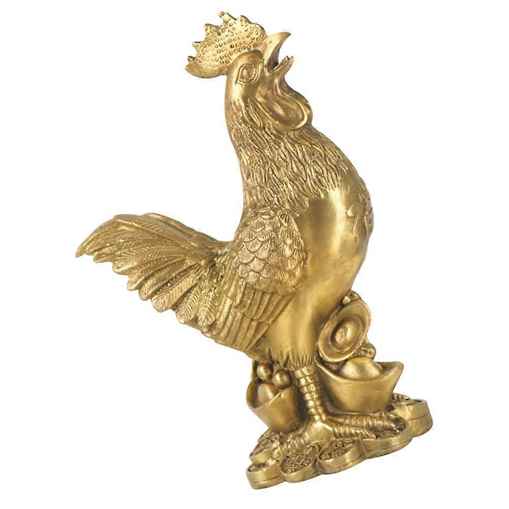 Brass Chicken Figurine Creative Desktop Ornament for Decoration 5Pcs Set
