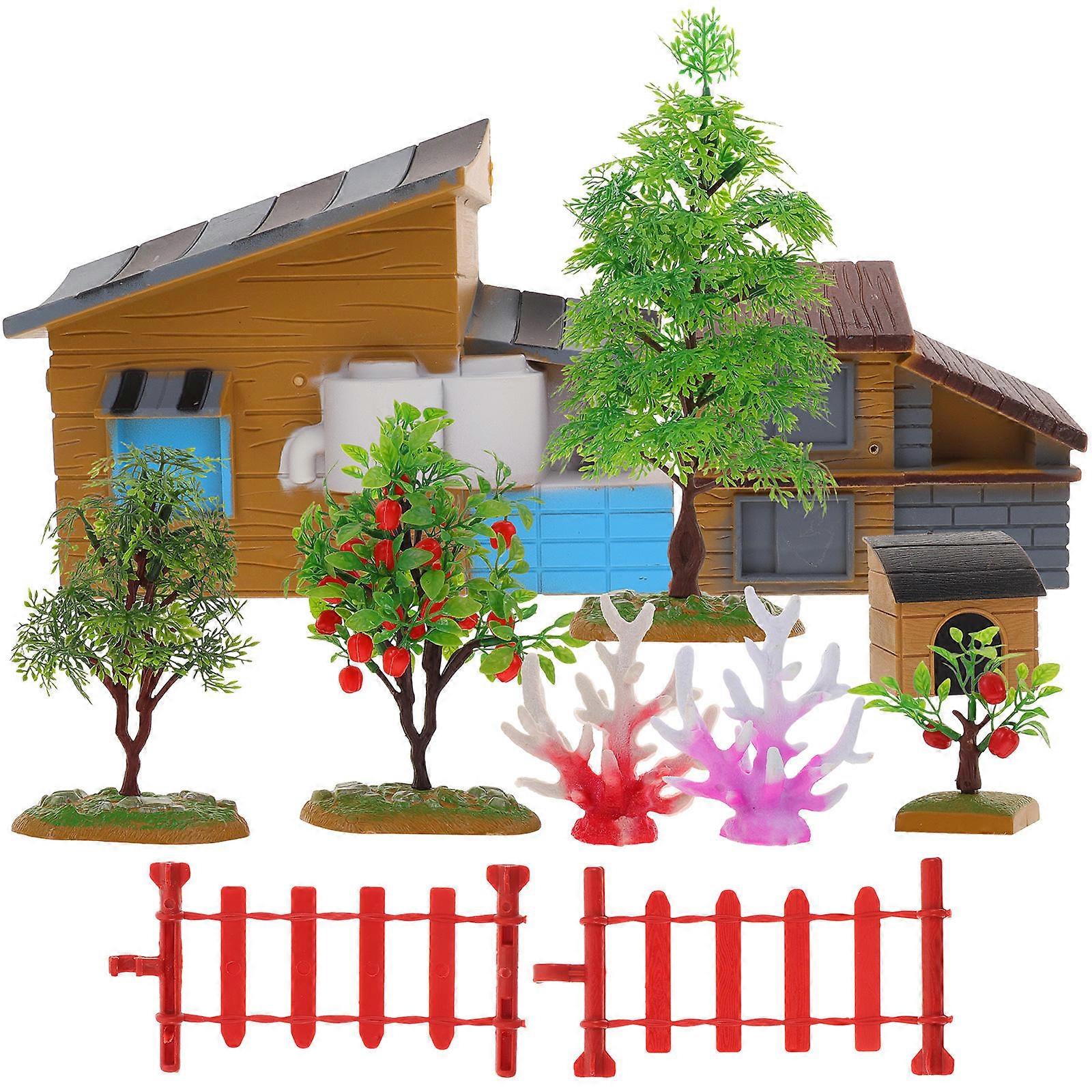 Miniature Farmhouse Toy Set for Kids Playing with PVC Material 1Set