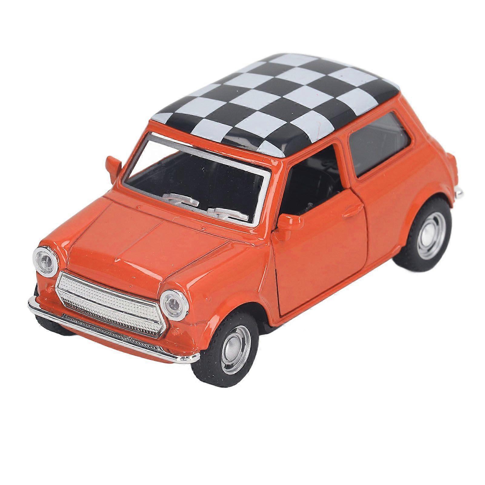 1/32 Pull Back Car Simulated Cute Alloy Vehicle Model Toy with Open Doors for Car Model Collection Decoration Ornaments Orange